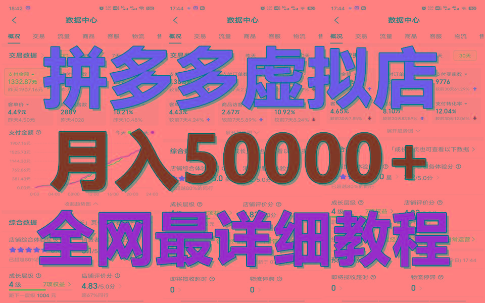 拼多多虚拟电商训练营月入50000+你也行，暴利稳定长久，副业首选-桀创项目掘金社