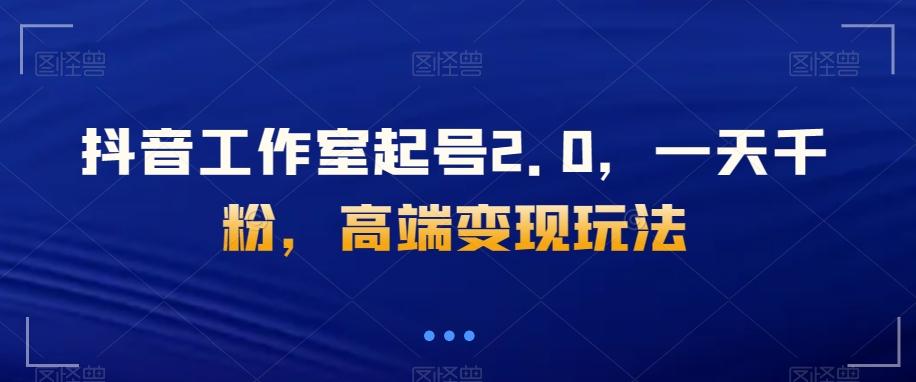 抖音工作室起号2.0，一天千粉，高端变现玩法【揭秘】-桀创项目掘金社