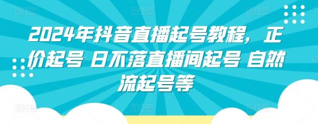 2024年抖音直播起号教程，正价起号 日不落直播间起号 自然流起号等-桀创项目掘金社