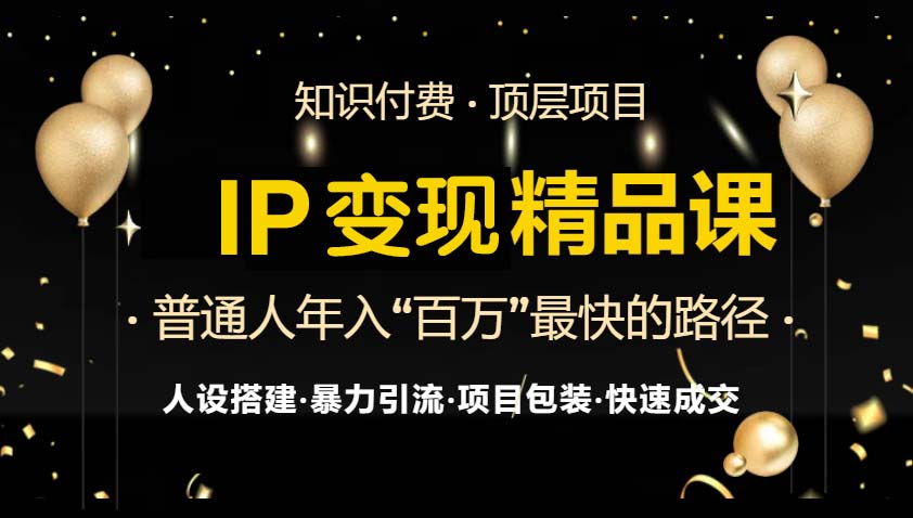 IP变现最新精品课程，知识付费全流程+最强引流术+小白避坑指南-桀创项目掘金社
